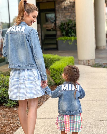 Charli and I’s Mama and Mini denim jackets are back still stapled in both of our closets. The quality for the price is so good!  They’re a go-to for us and I always bring them in the car in case we’re places where we’re cold! I’m wearing a small and Charli is wearing a 2T. I also got her the 4T so we can match for a while because these never go out of style! I am wearing an XS in the blue gingham plaid dress, and I’m linking similar for Charli’s dress!

#LTKKids #LTKFindsUnder50 #LTKFamily