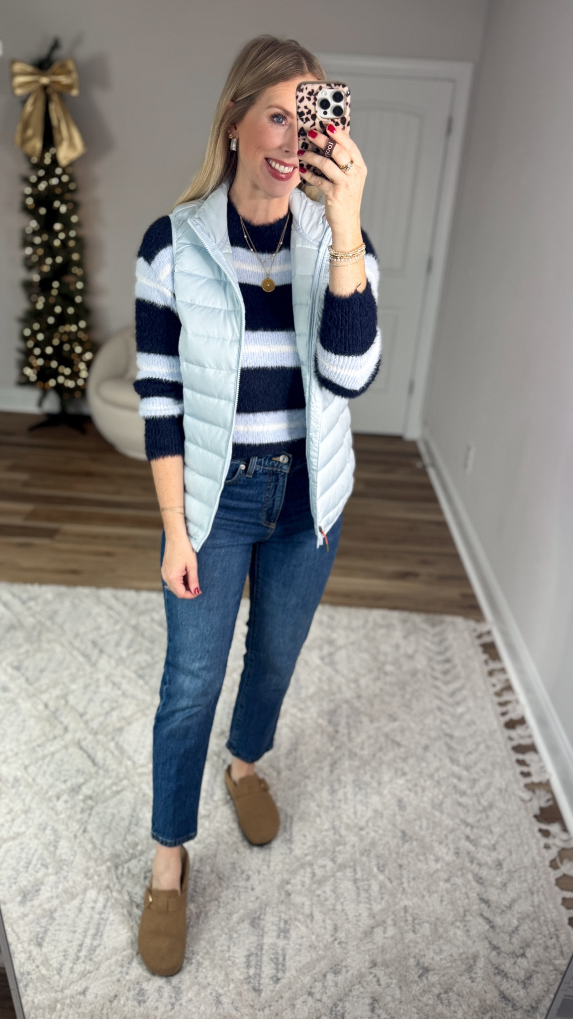 Daily try on, Walmart outfit, Walmart fashion, Walmart try on, puffer vest, striped sweater

Small 

#LTKFindsUnder50 #LTKootd