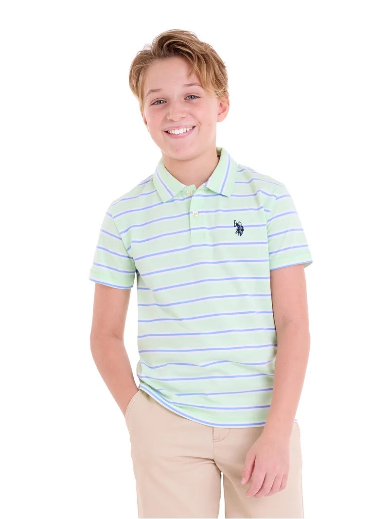 U.S. Polo Assn. Boys Stripe Jersey Polo Shirt, Sizes 4-18 | Walmart (US)