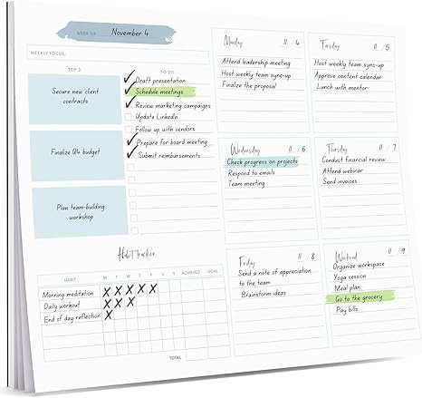 Lamare Weekly Planner Notepad – Premium Undated Weekly To Do List Notepad for School, Home & Of... | Amazon (US)