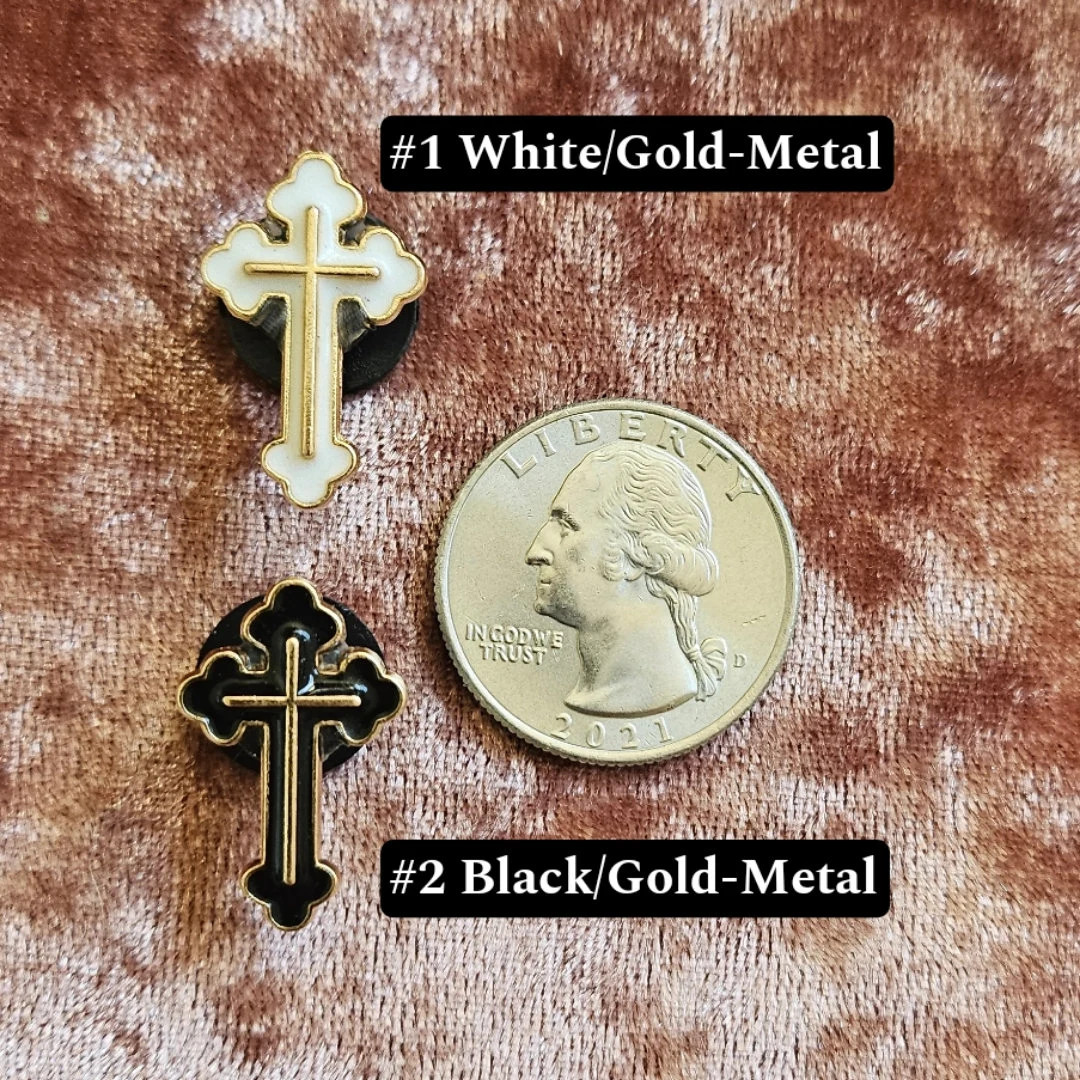 GOTH shoe Charm Gold-toned Metal Cross Charm - Etsy | Etsy (US)