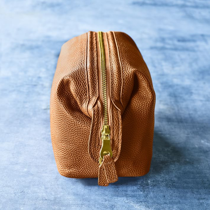 Basketball Leather Travel Pouch | Mark and Graham