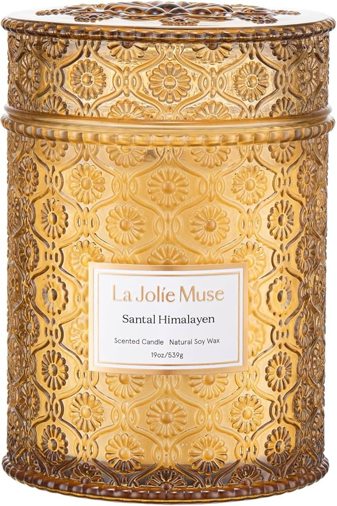 LA JOLIE MUSE Santal Himalayen Candle - Sandalwood, Fig & Amber |19 oz Large Wooden Wick Candle |... | Amazon (US)