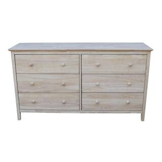 Brooklyn 6-Drawer Unfinished Wood Dresser | The Home Depot