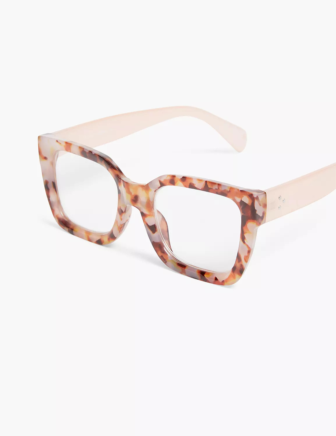 Pink Tortoiseshell Print Square Reading Glasses | LaneBryant | Lane Bryant (US)