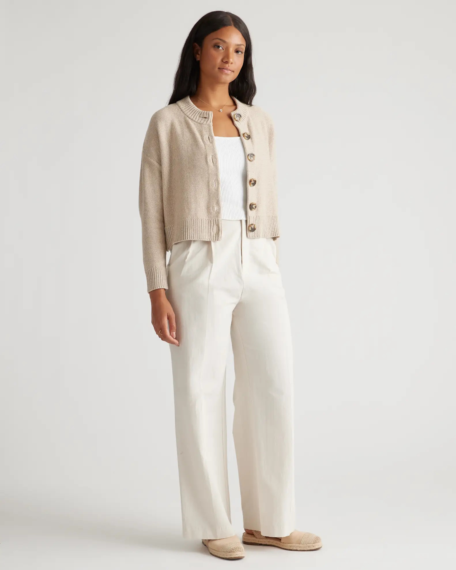 100% Organic Cotton Cropped Cardigan | Quince