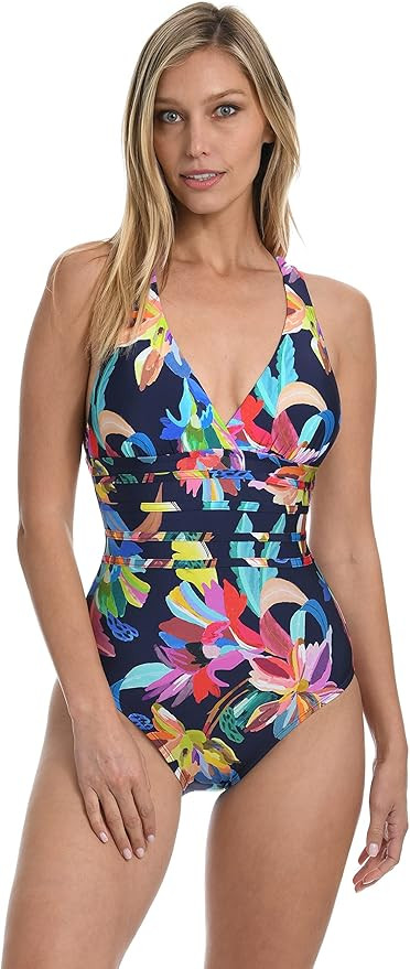Multi Strap Cross Back One Piece Swimsuit | Amazon (US)