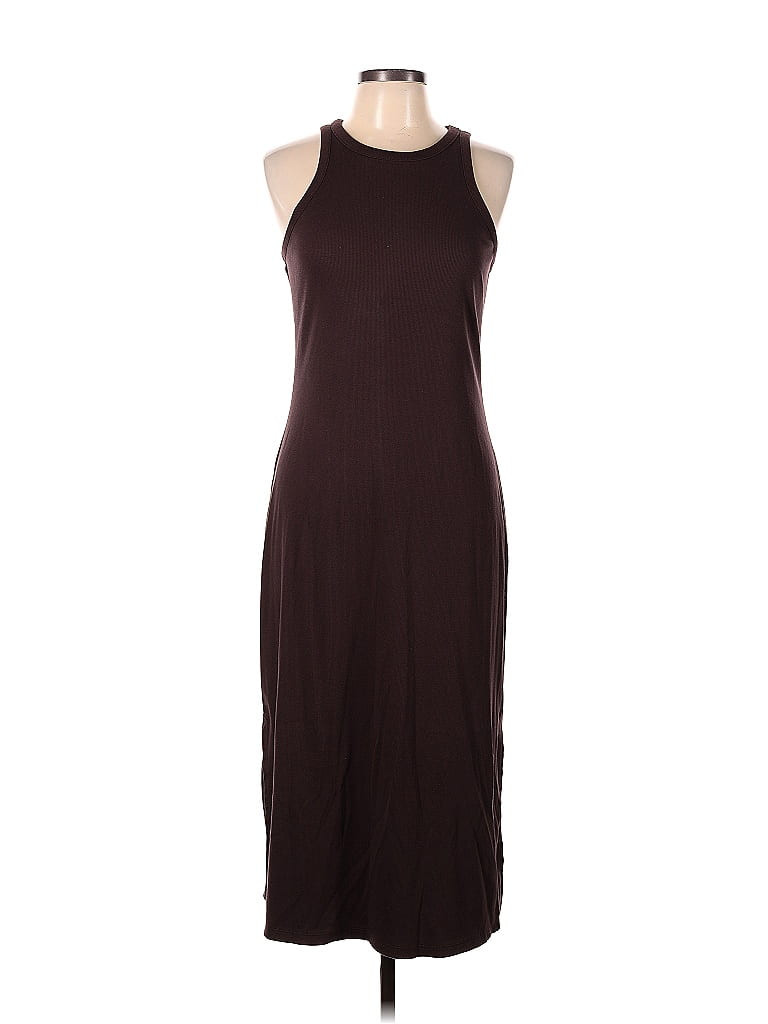 A New Day Casual Dress - Slip dress: Brown Solid Dresses - Used - Size Large | ThredUp
