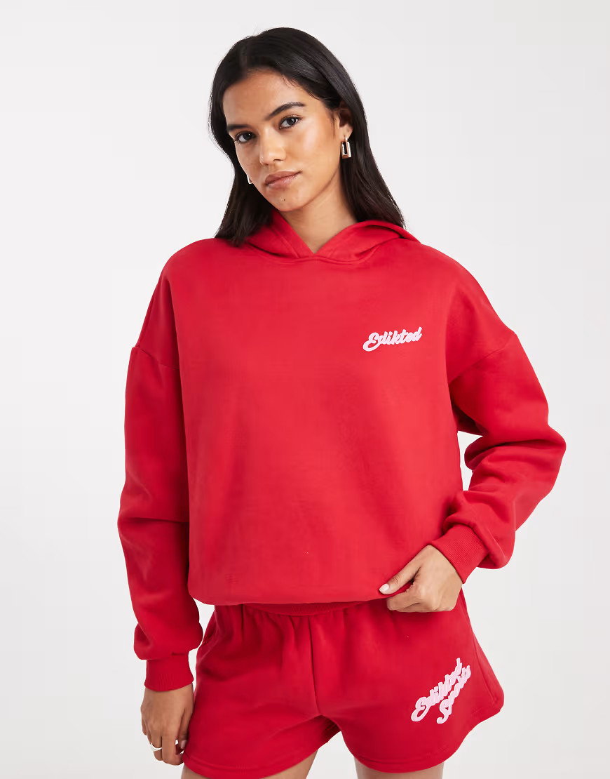 Edikted so sporty hoodie in red | ASOS (Global)