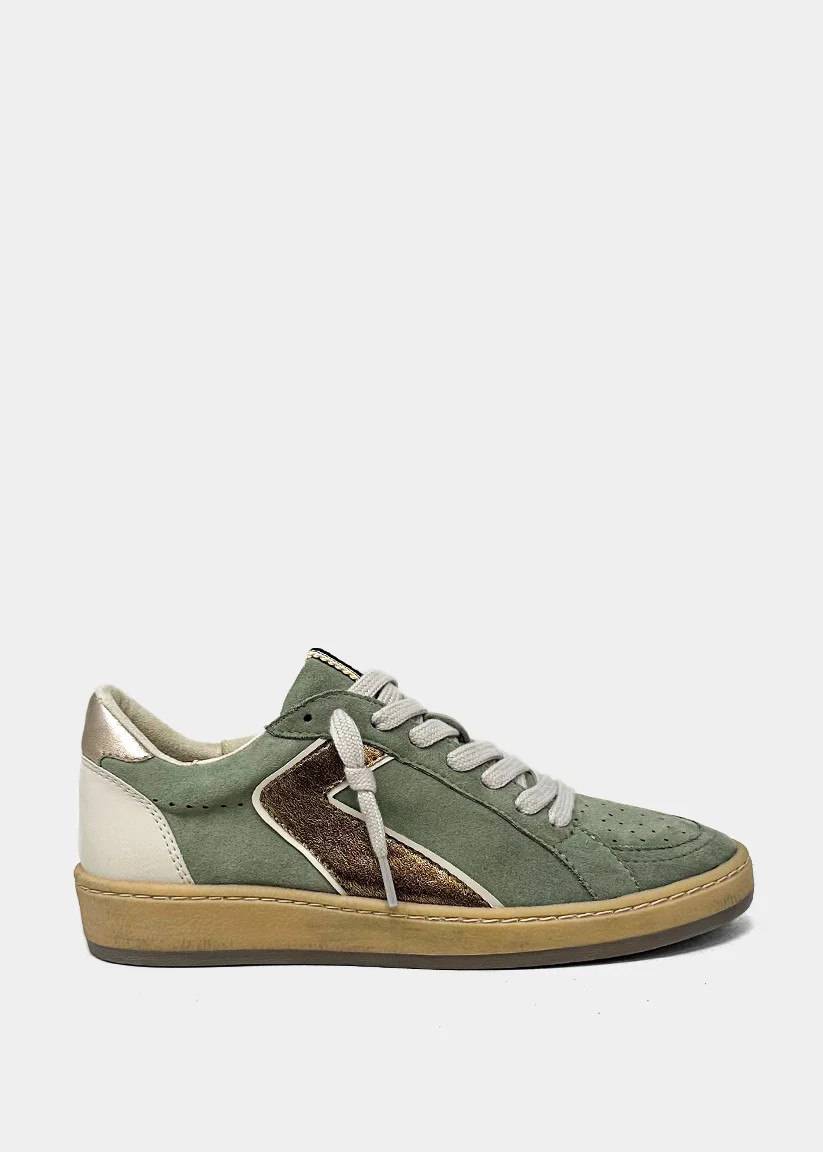 SALMA Sage Green Faux Suede Sneaker | SHUSHOP | SHUSHOP