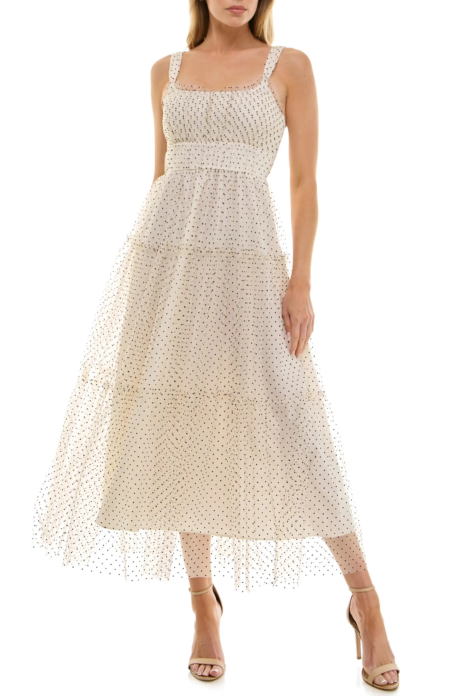 Socialite Dot Mesh Empire Waist Gown | Nordstrom | Nordstrom