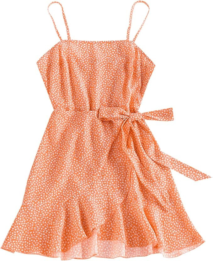 ZAFUL Women's Dress Spaghetti Straps Sleeveless Boho Beach Mini Dress | Amazon (US)