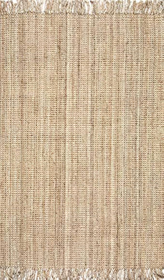 nuLOOM NCCL01 Handwoven Chunky Loop Jute Rug, 5' x 7' 6", Natural | Amazon (US)