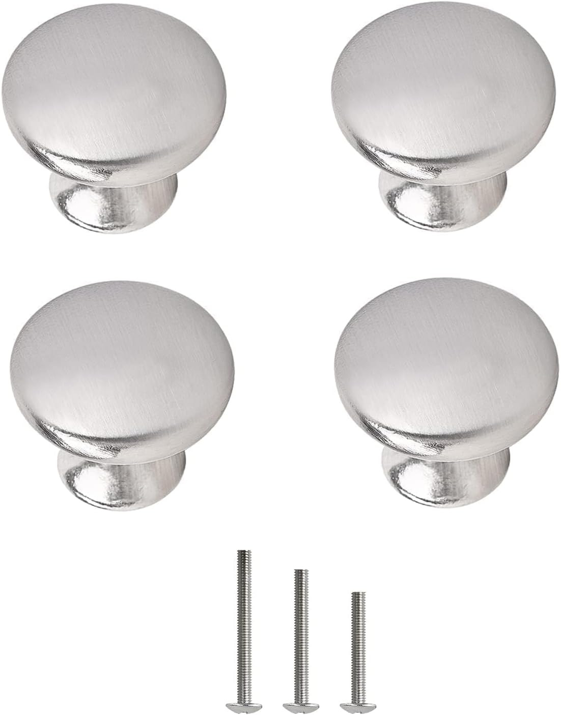 4X Satin Brushed Nickel Knobs Cabinet Hardware Round Mushroom Knob Wardrobe Drawer Pull Handles 3... | Amazon (US)