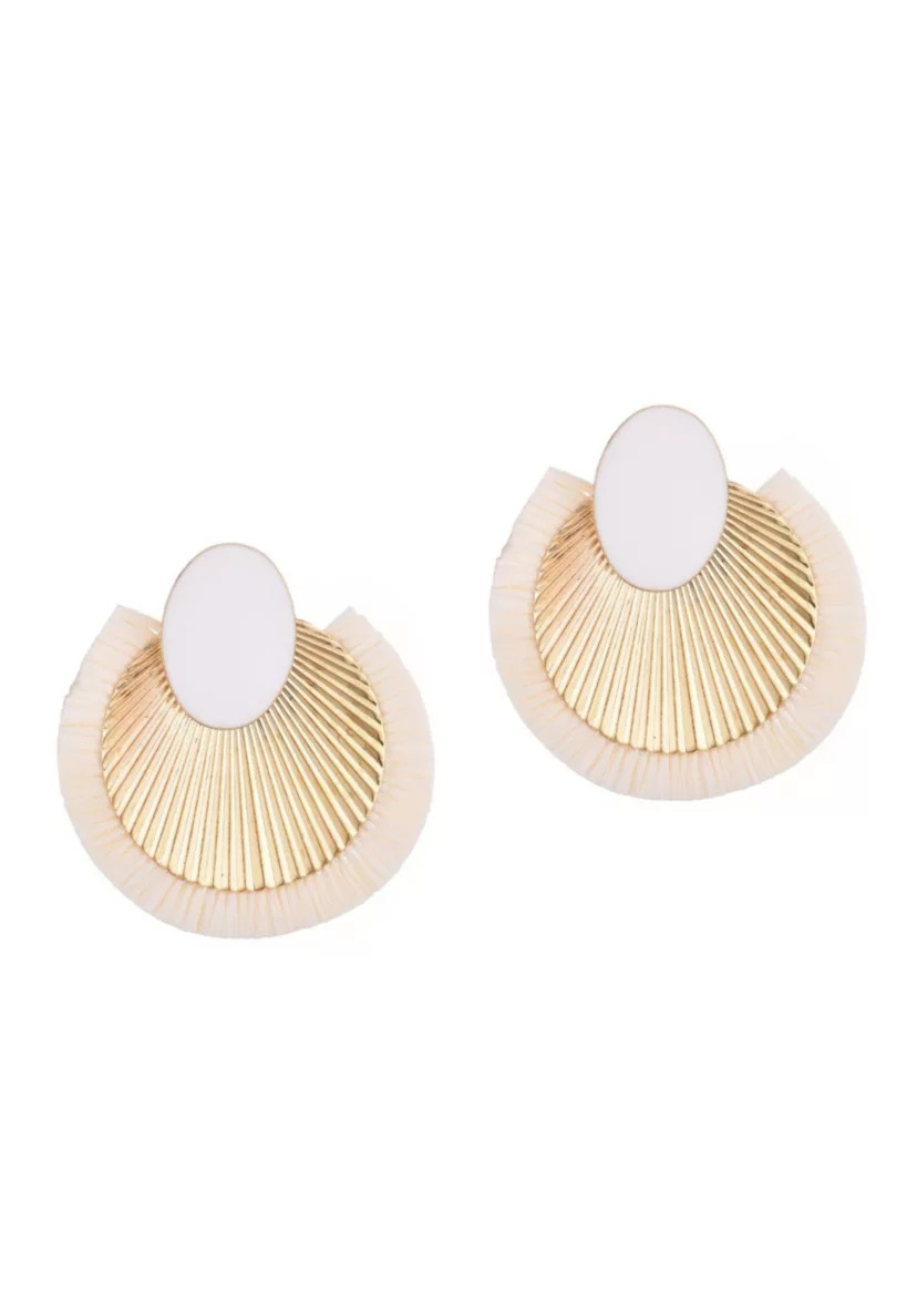 Statement Mixed Material Darla Earrings | Belk