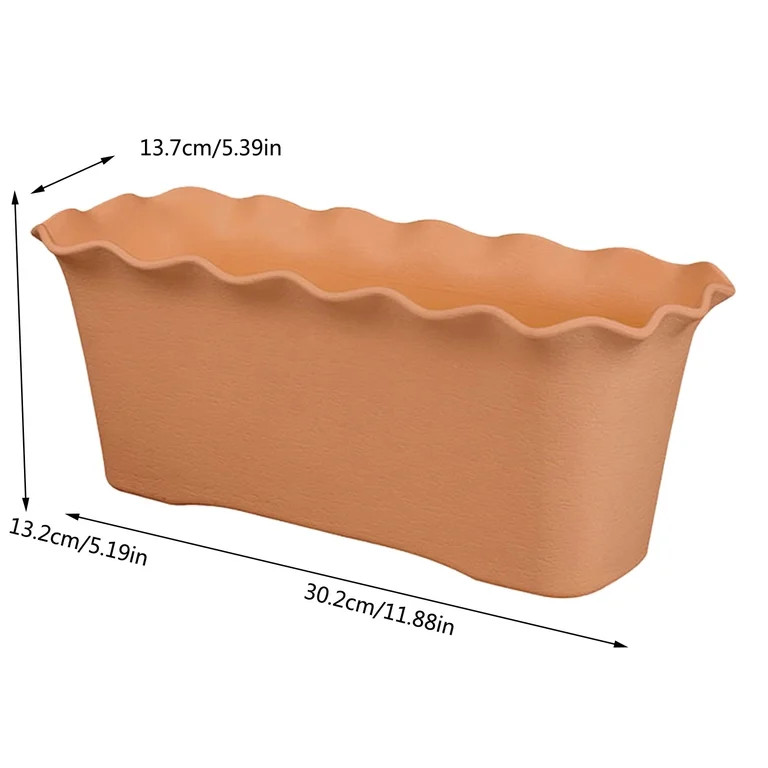 Garoy Rectangular Planter,Plastic Wavy Ruffled Edge Long Planter Box,Planters for Indoor Outdoor ... | Walmart (US)