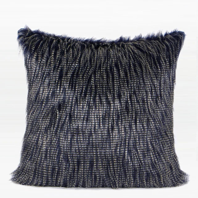 Luxury Blue and White Two Tone Faux Fur Pillow Cover 22"X22" | Etsy (US)