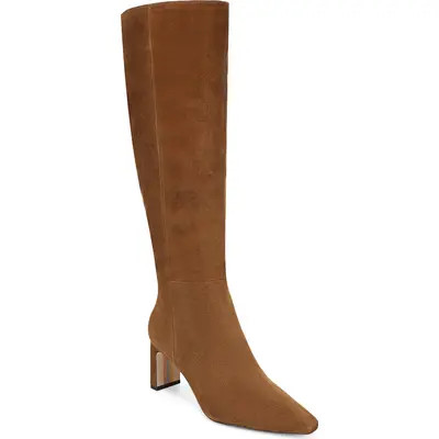 Sam Edelman Sylvia Knee High Boot in Black Leather at Nordstrom, Size 6 | Nordstrom