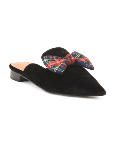 Velvet Picadeli Plaid Bow Mules | TJ Maxx