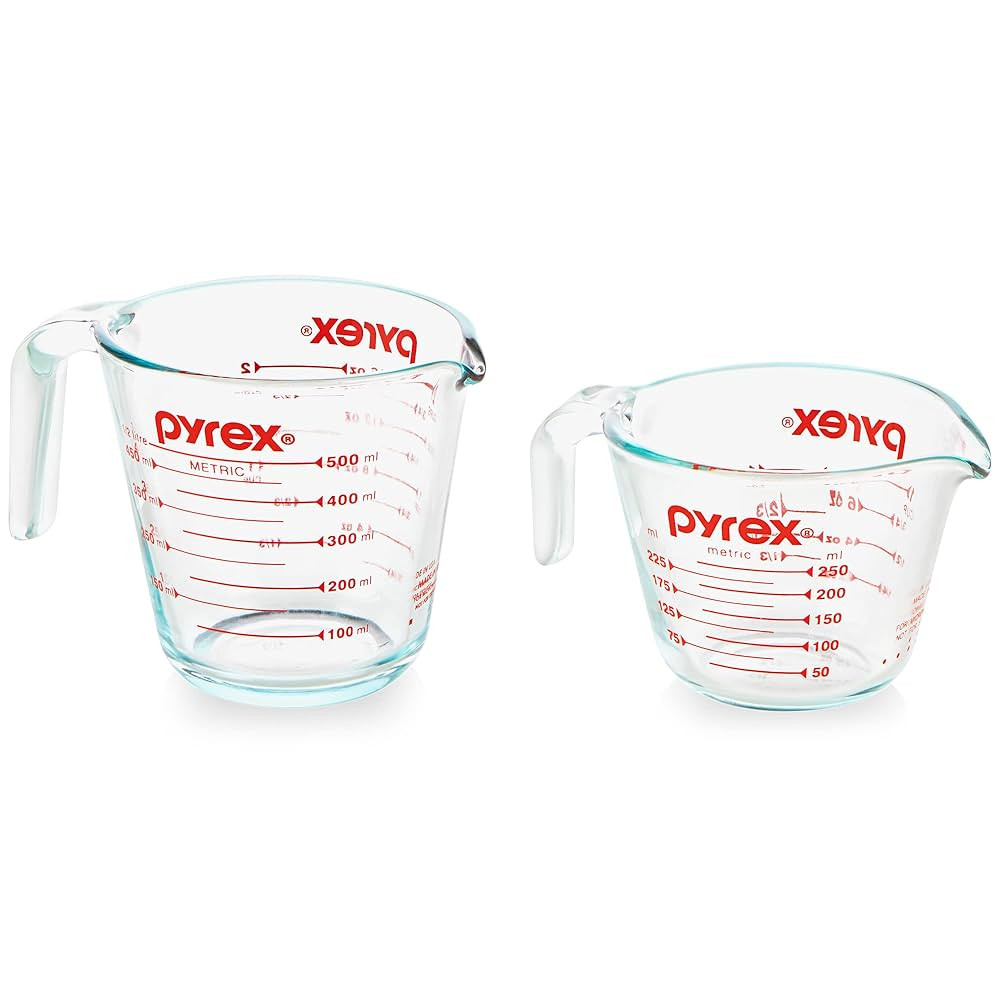 Pyrex Essentials (2-Pack) Glass Measuring Cups Set, (1 & 2 Cup) Measuring Cups For Prepping, Baki... | Amazon (US)