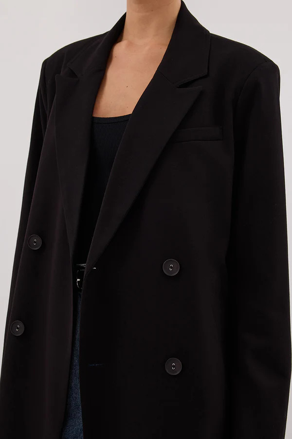 CELINA BLACK WOOL BLEND COAT | DISSH