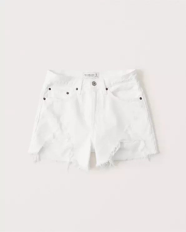 Curve Love Mid Rise Boyfriend Shorts | Abercrombie & Fitch (US)