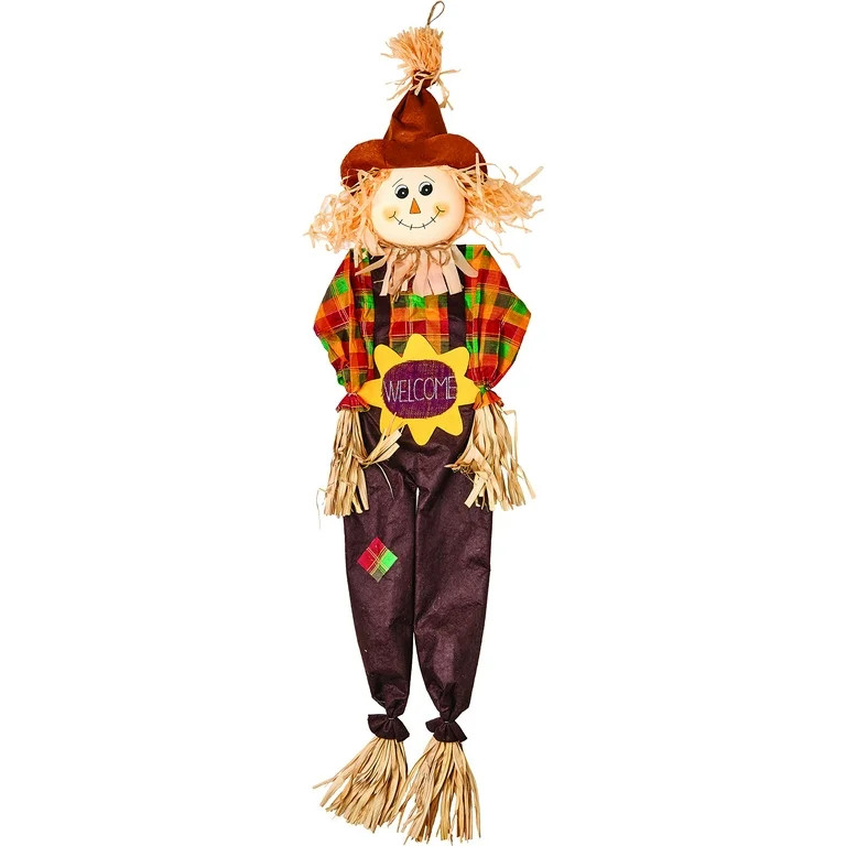 60" Hanging Outdoor Scarecrow with Sunflower Design | Walmart (US)