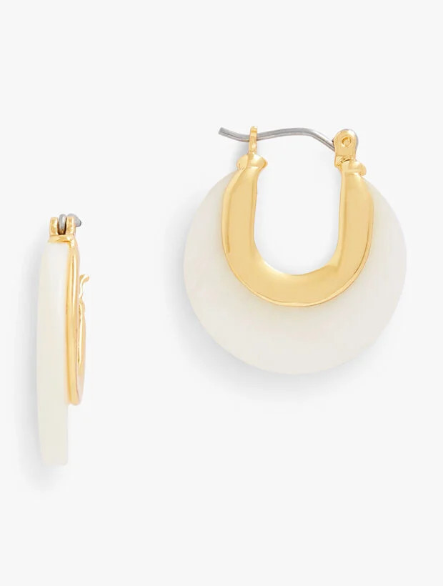 Mother-Of-Pearl Disc Hoop Earrings | Talbots