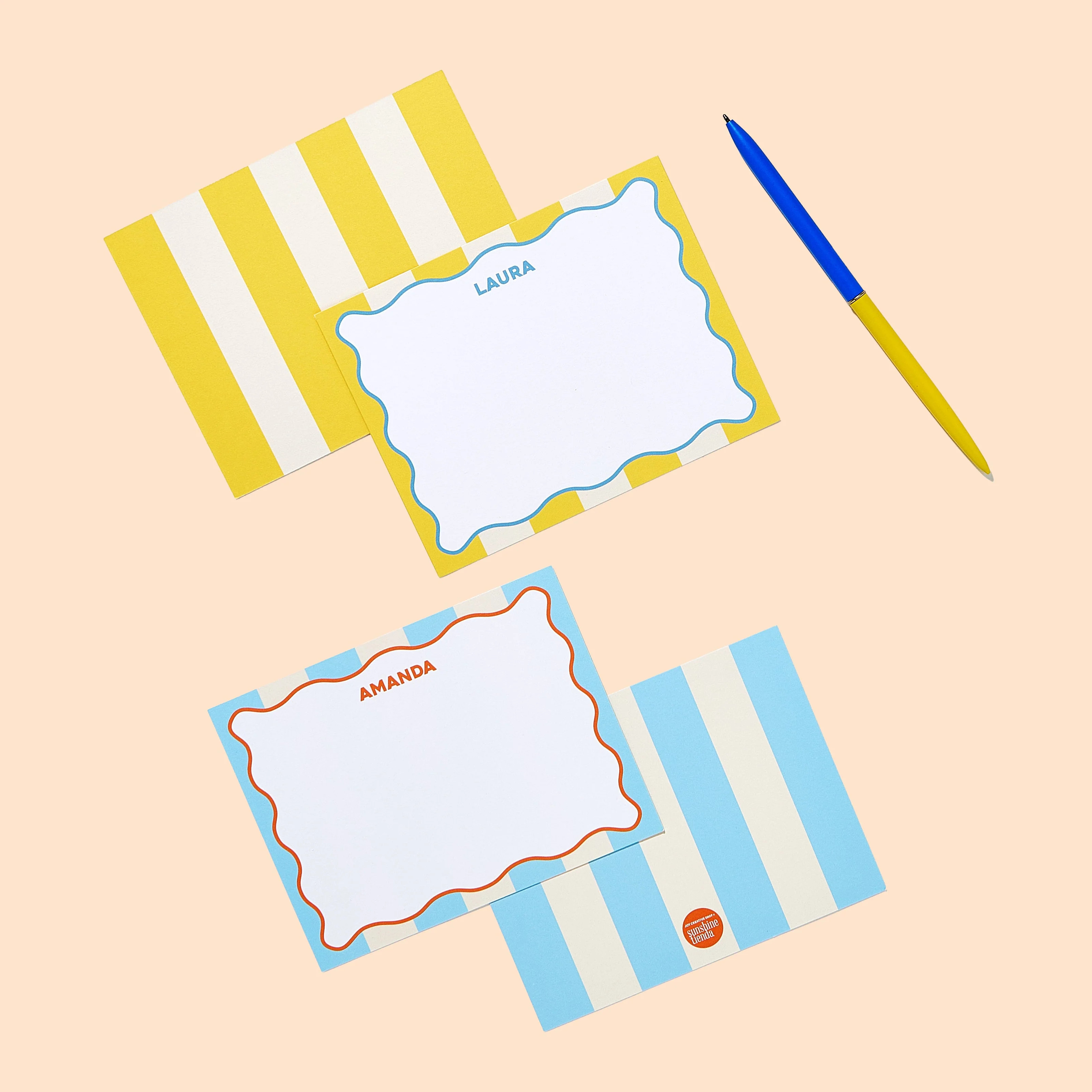 JCS x Sunshine Tienda Wavy Cabana Stripe Stationery | Joy Creative Shop