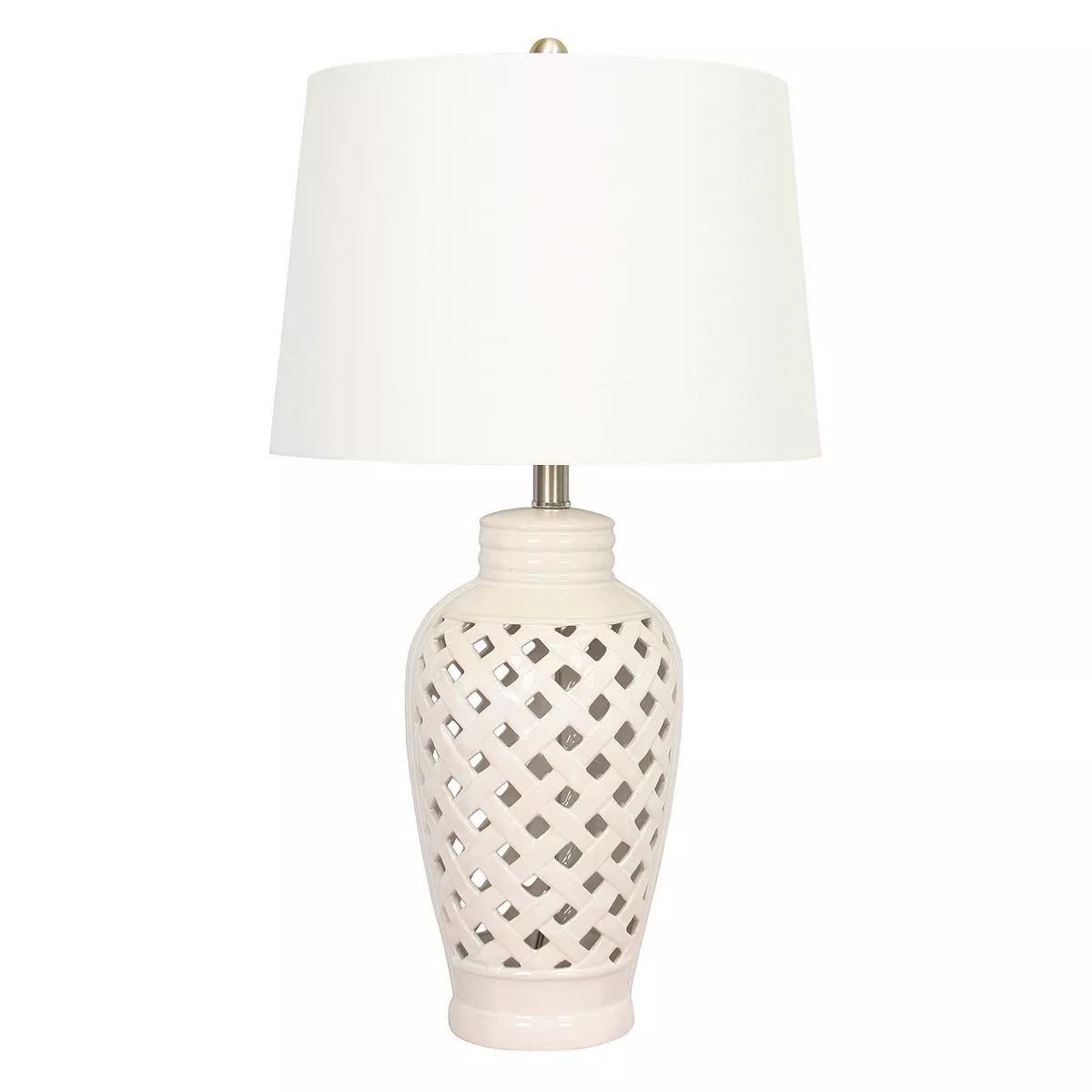 Ceramic Table Lamp with Lattice Design - White (26") | Target