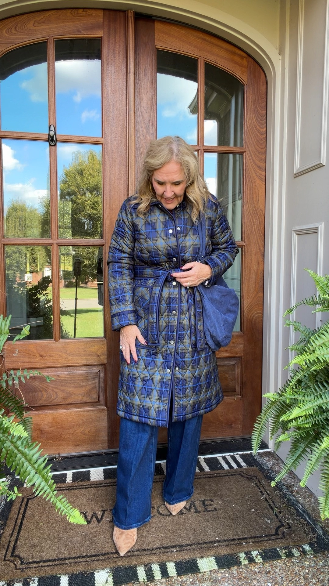 All the links to this outfit This coat!!!! It’s a statement maker and fabulous. Size medium 
Jeans size 29 
Boots I size up 1/2 
Tshirt fitted in a medium 

#LTKOver40 #LTKFindsUnder100 #LTKSeasonal