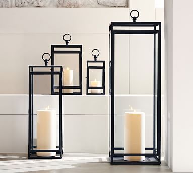 Maxwell Handcrafted Lantern - Black | Pottery Barn (US)