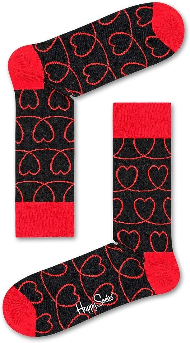 Happy Socks Loveline Sock Black/Red 9-11 | Amazon (US)