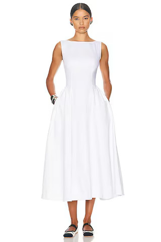 Stretch Cotton Sateen Midi Dress | FWRD 
