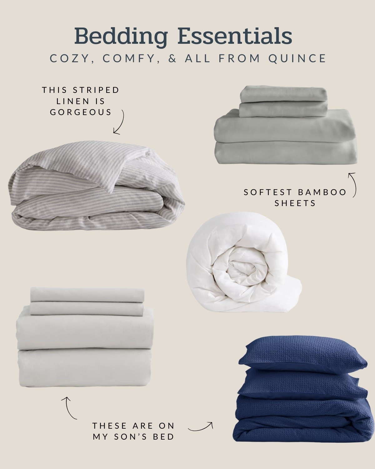 I'm a huge fan of bedding from @onequince. It's sustainable, affordable, and so luxurious! Here are my go-to products on the beds in our home. #QuincePartner

#LTKFindsUnder50 #LTKHome