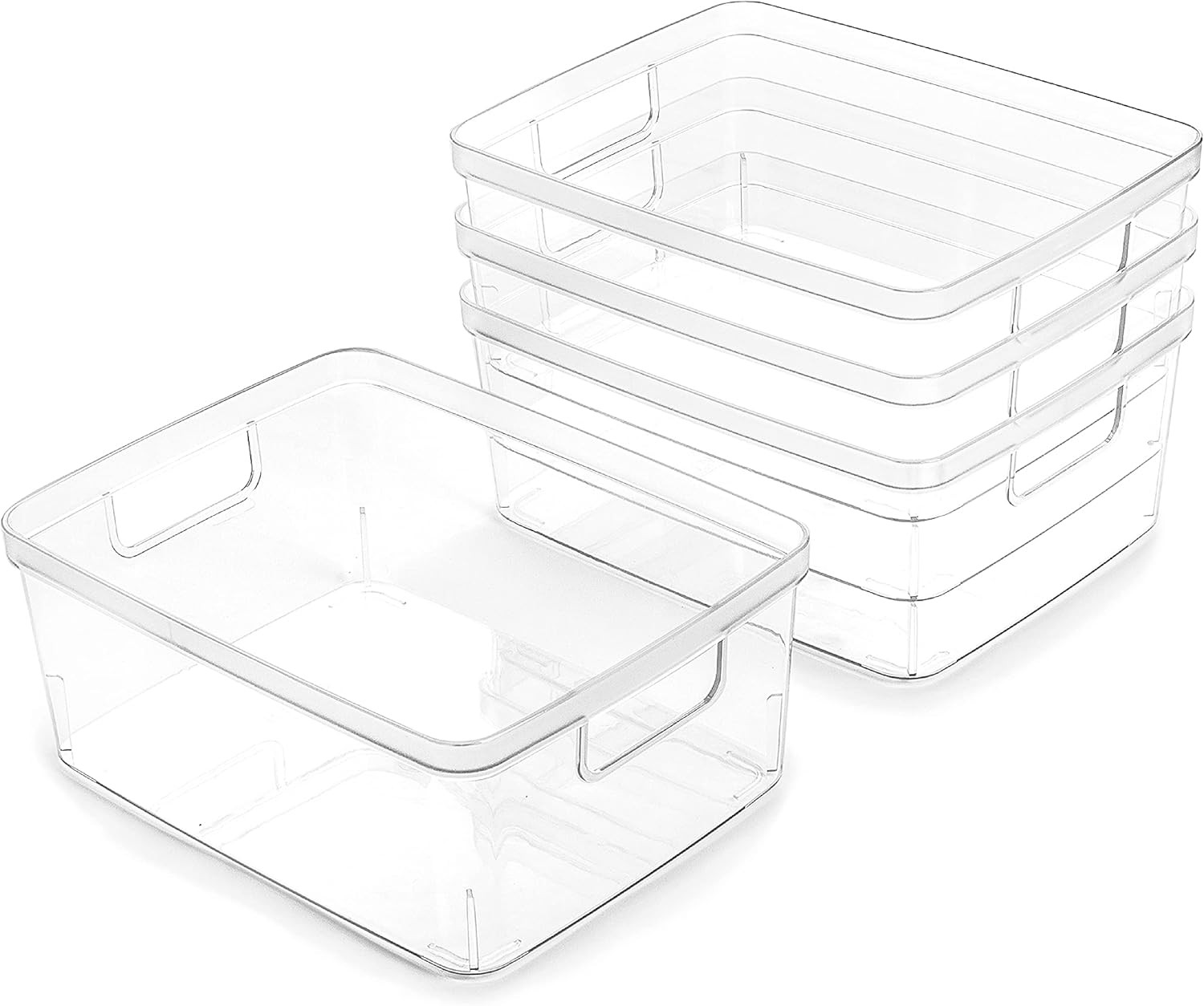 BINO | Plastic Storage Bins, Small - 4 Pack | THE LUCID COLLECTION | Multi-Use Organizer Bins | B... | Amazon (US)