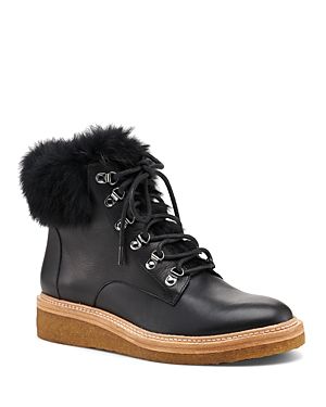 Botkier Women's Winter Leather & Rabbit Fur Lace Up Boots | Bloomingdale's (US)