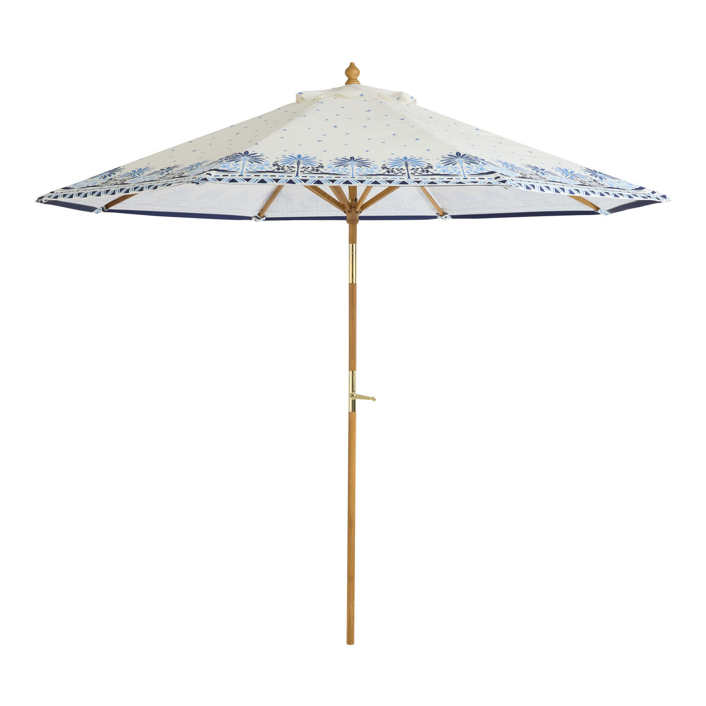 Tonal Blue Palm Tree Geo 9 Foot Replacement Umbrella Canopy | World Market