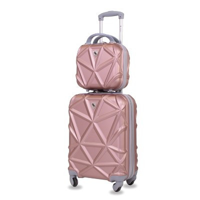 AMKA Gem 2-Piece Carry-On Spinner Weekender Bag Luggage Sets Rose Gold | Target