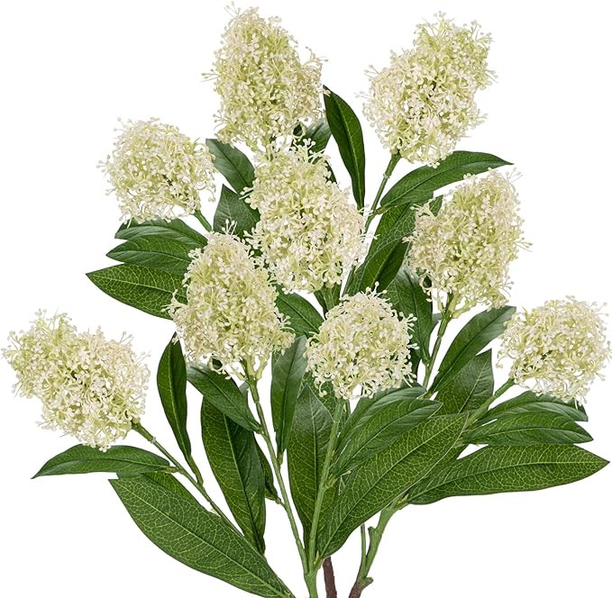 Briful 3PCS Artificial Flowers Faux Skimmia Spray with Leaves 22.8 Inch Long Stem Fake Flowers fo... | Amazon (US)