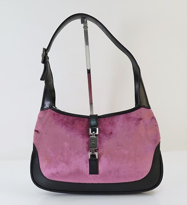 Auth GUCCI Jackie O Purple (Velvet) Pony Hair Tote Shoulder Bag Purse #55710A  | eBay | eBay US