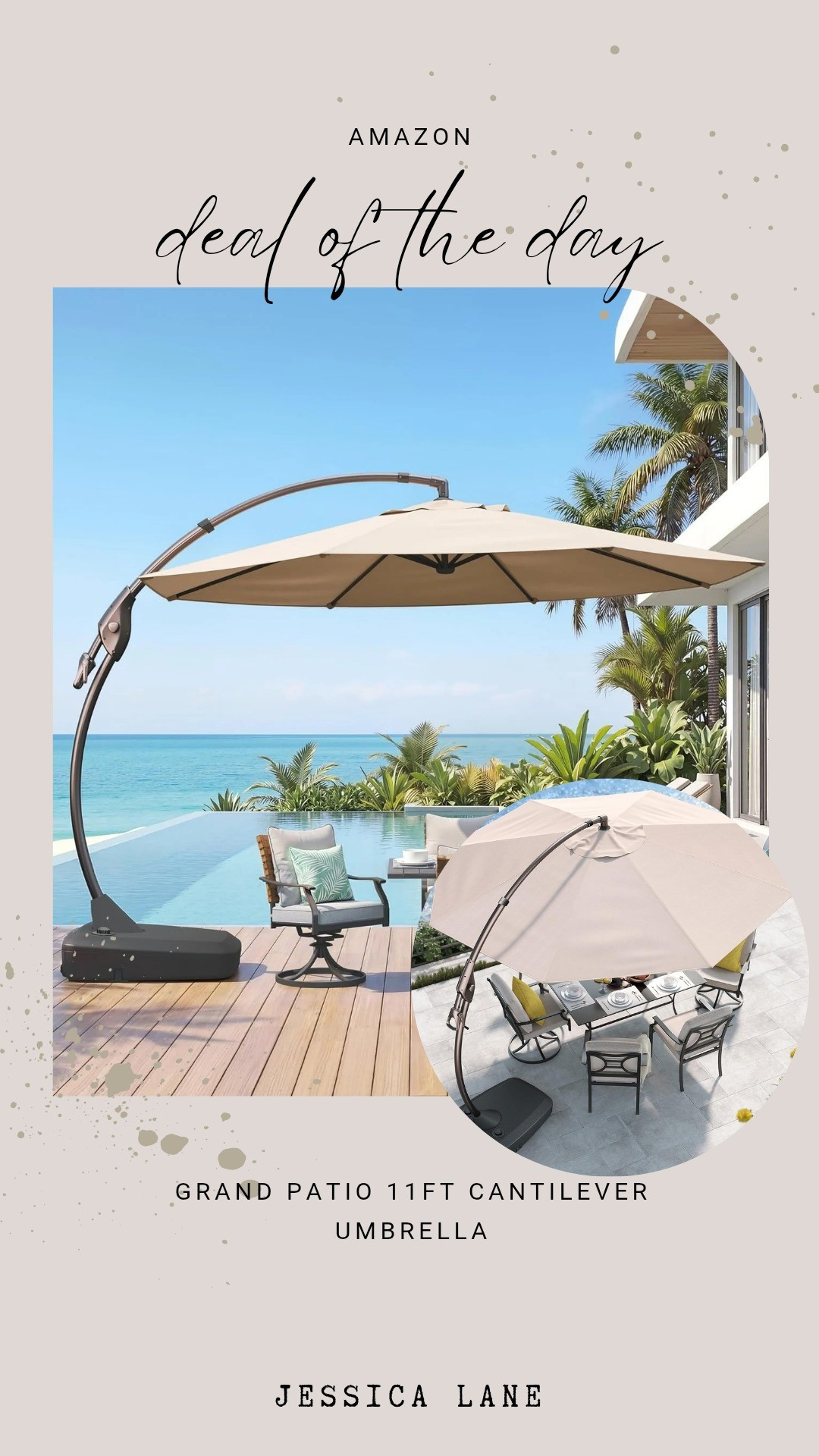 Provide expansive shade for large seating areas with this 11ft grand patio umbrella. Its oversized canopy and sturdy frame are designed to offer maximum sun protection and elevated style for outdoor entertaining.#OutdoorDecor #PatioStyle #SummerEssentials #HomeImprovement #AmazonHome

#LTKSeasonal #LTKSpringSale #LTKHome