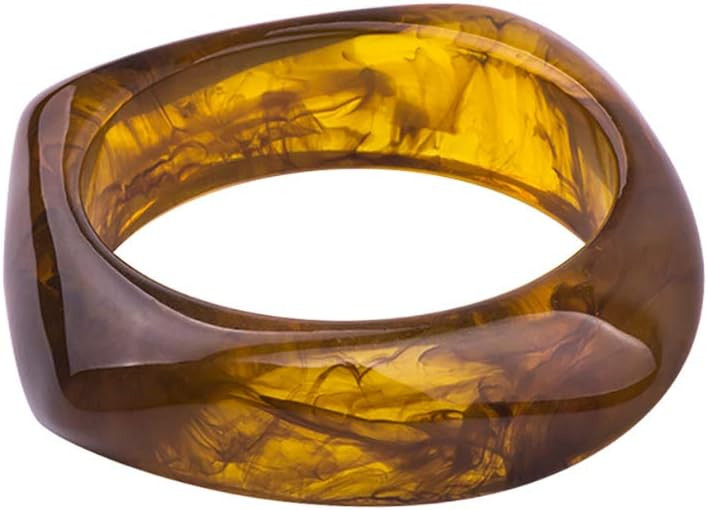 COLORFUL BLING Multiple Color Acrylic Resin Irregular Geometric Bangle Bracelet Tortoiseshell Ace... | Amazon (US)