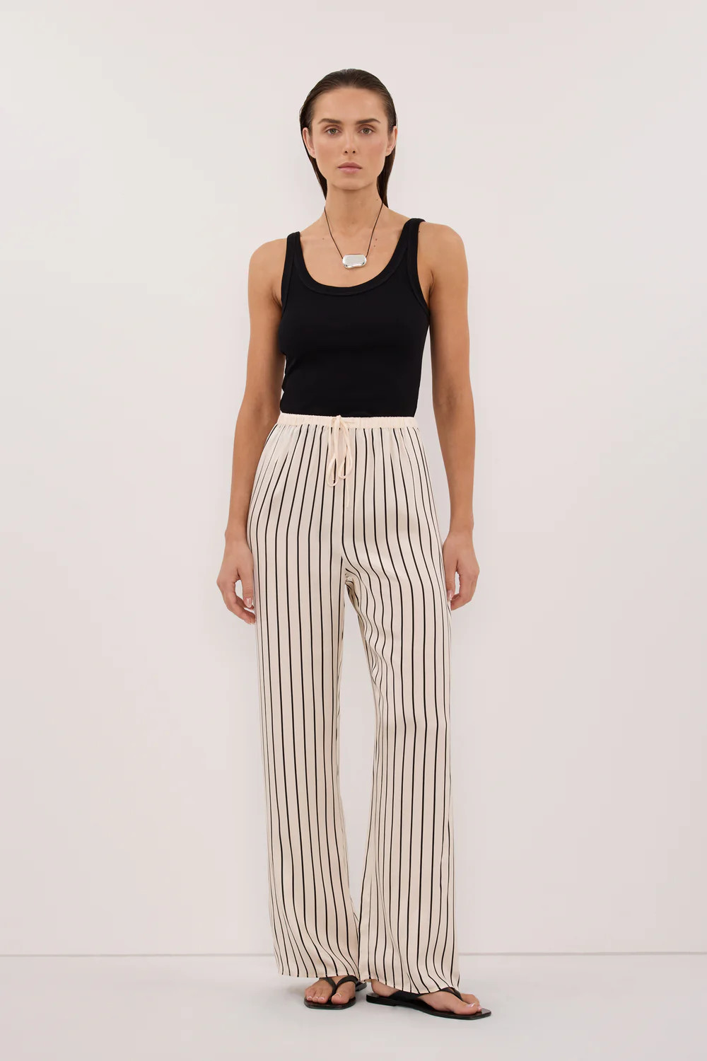 ADRIENNE CREAM SILK PANT | DISSH