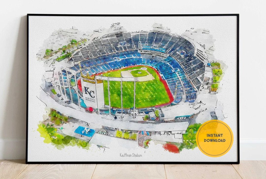 Kansas City Royals Baseball Poster Kauffman Stadium Print - Etsy | Etsy (US)