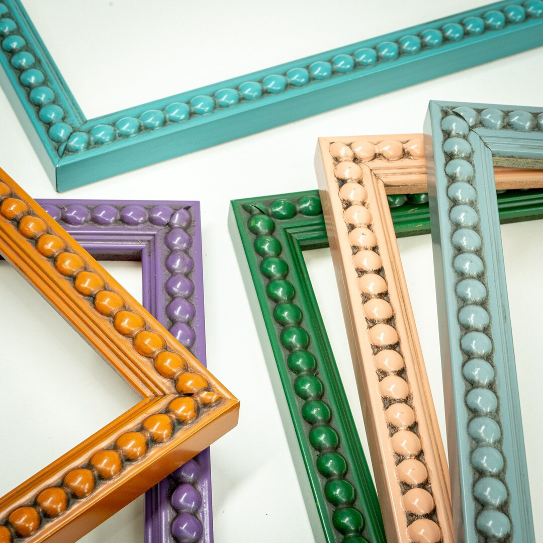 Penelope Beaded Picture Frame - Narrow Minimalistic Frame - Hanging Beaded Frame - Choose Your Co... | Etsy (US)