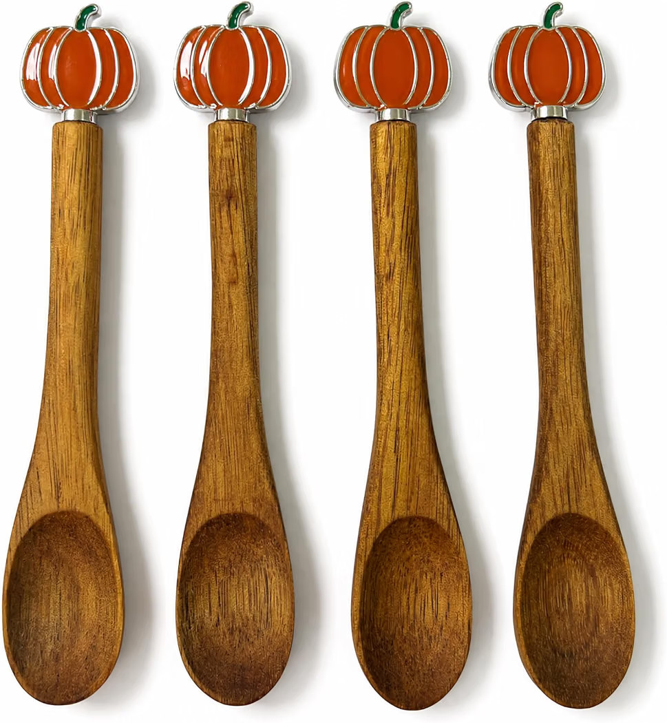 4PCS Acacia Wooden Coffee Spoons, 5.1 Inch Mini Teaspoons | Amazon (US)