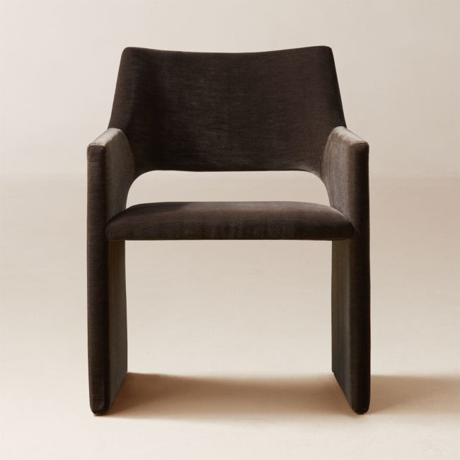 Foley Mink Velvet Dining Armchair | CB2