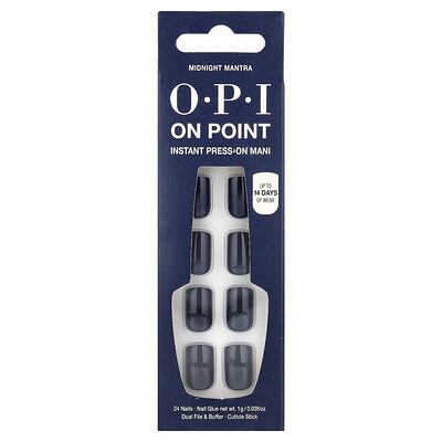OPI, On Point, Instant Press-On Mani, Short Length, Midnight Mantra, 27 Piece Kit | iHerb