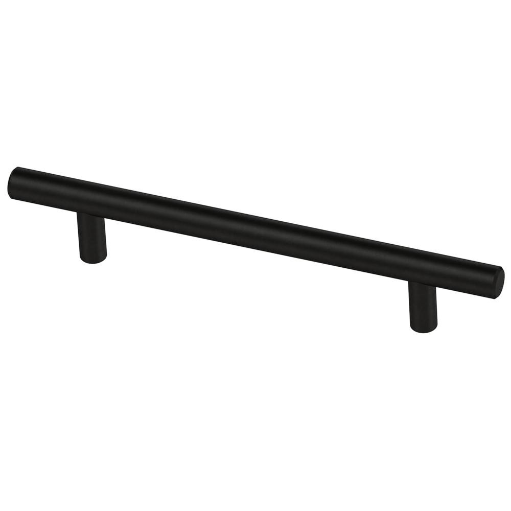 5-1/16 in. (128 mm) Matte Black Bar Drawer Pull | The Home Depot